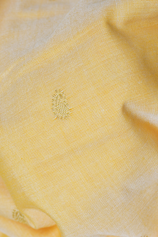Paisley Zari Buttis Pastel Yellow Paithani Cotton Saree