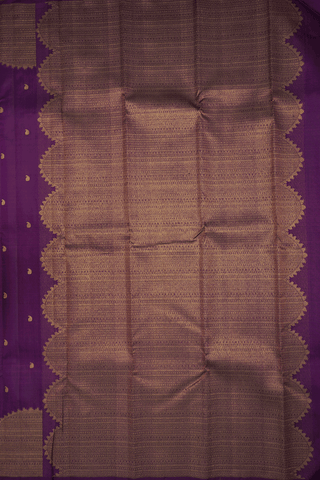 Paisley Zari Buttis Plum Purple Kanchipuram Silk Saree