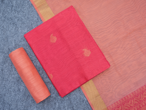 Paisley Zari Motifs Hot Pink Kora Unstitched Salwar Material