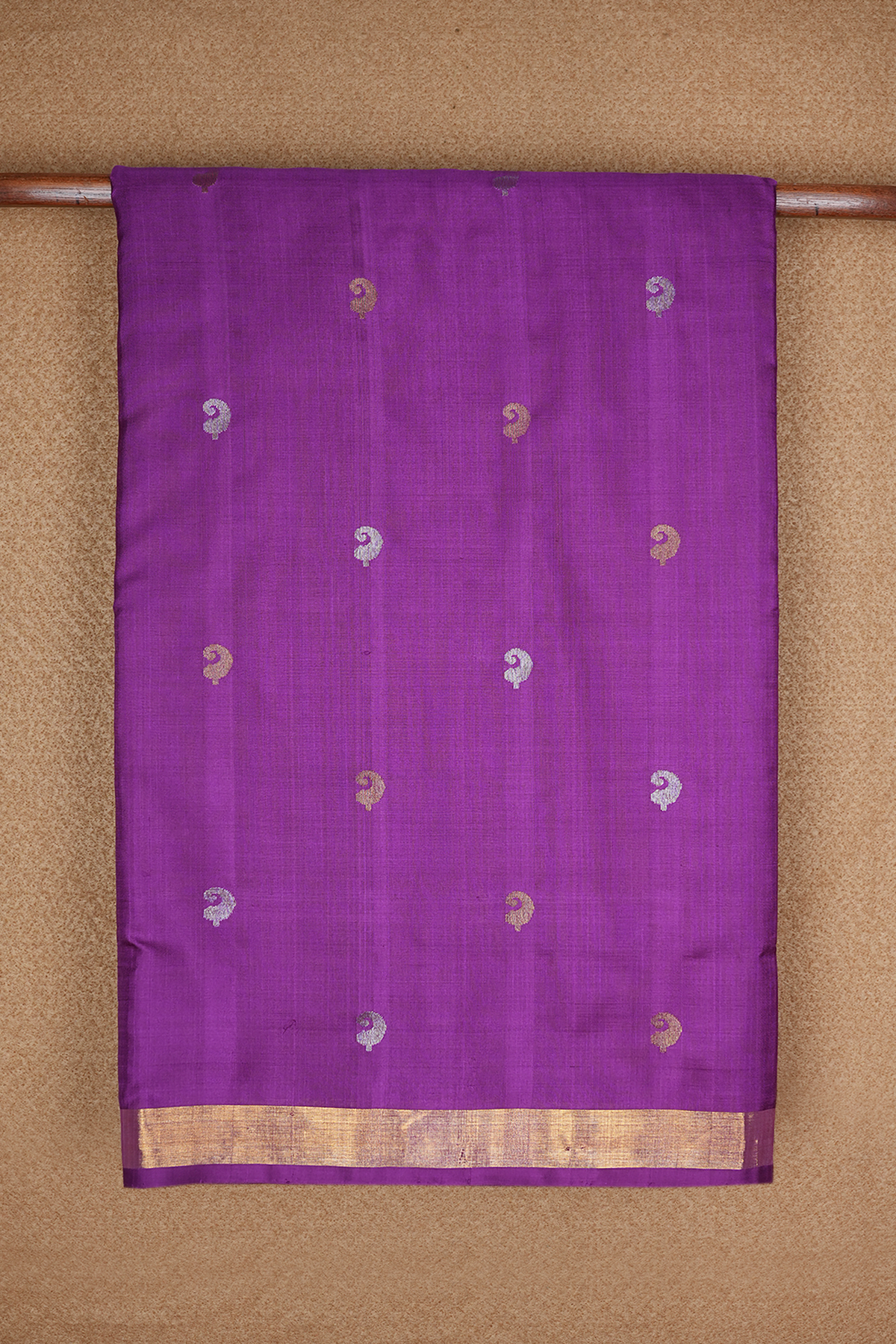Paisley Zari Motifs Purple Uppada Silk Saree