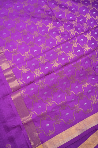 Paisley Zari Motifs Purple Uppada Silk Saree