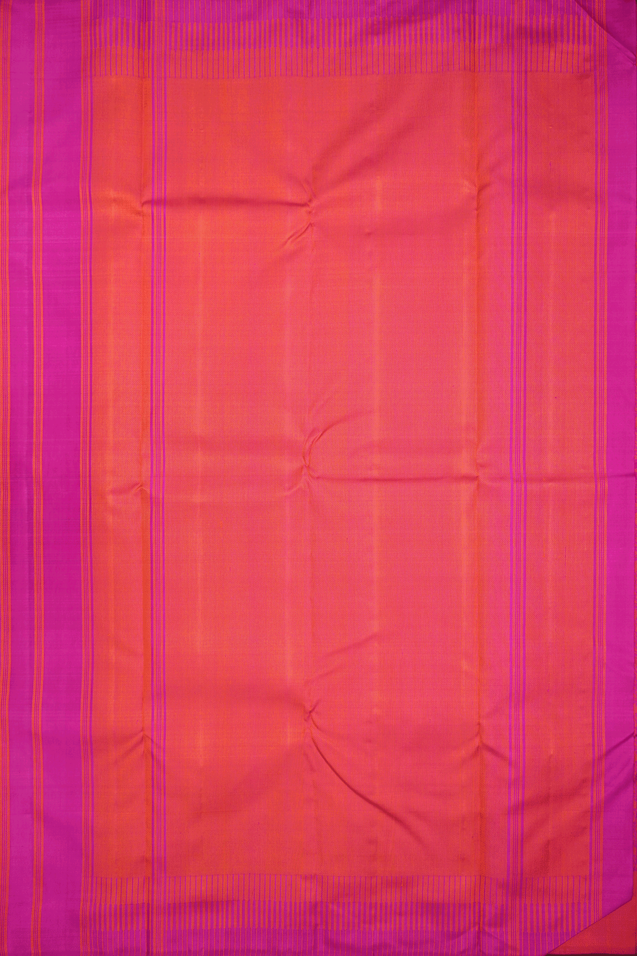 Paisley Zari Threadwork Motif Coral Red Kanchipuram Silk Saree
