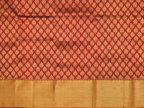 Brocade Pattern With Twill Zari Border Burgundy Pavadai Sattai Material
