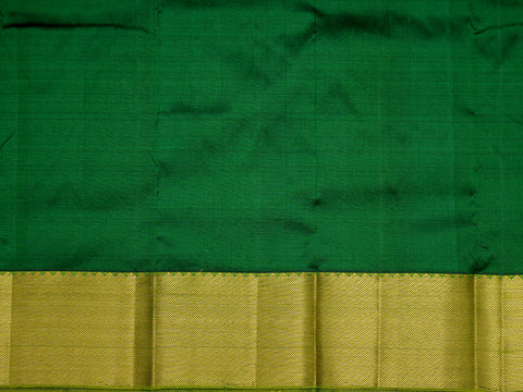 Brocade Pattern With Twill Zari Border Forest Green  Pavadai Sattai Material