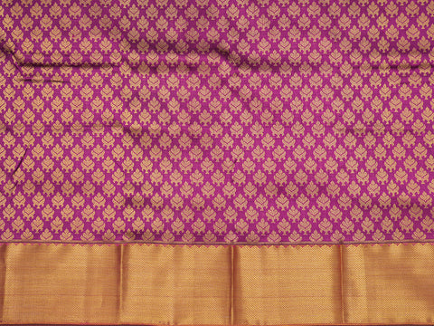 Brocade Pattern With Twill Zari Border Plum Purple Pavadai Sattai Material