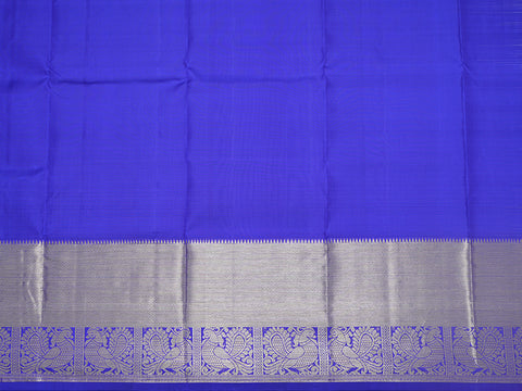 Traditional Border With Allover Silver Zari Motifs Violet Blue Pavadai Sattai Material