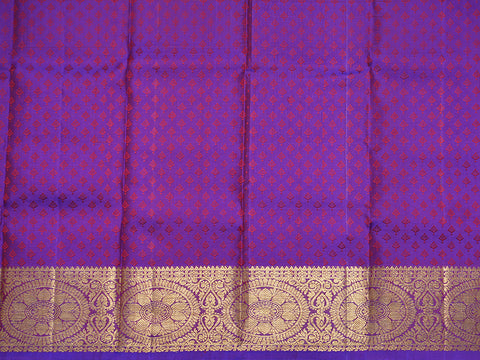 Traditional Zari Border With Brocade Pattern Scarlet Red Pavadai Sattai Material