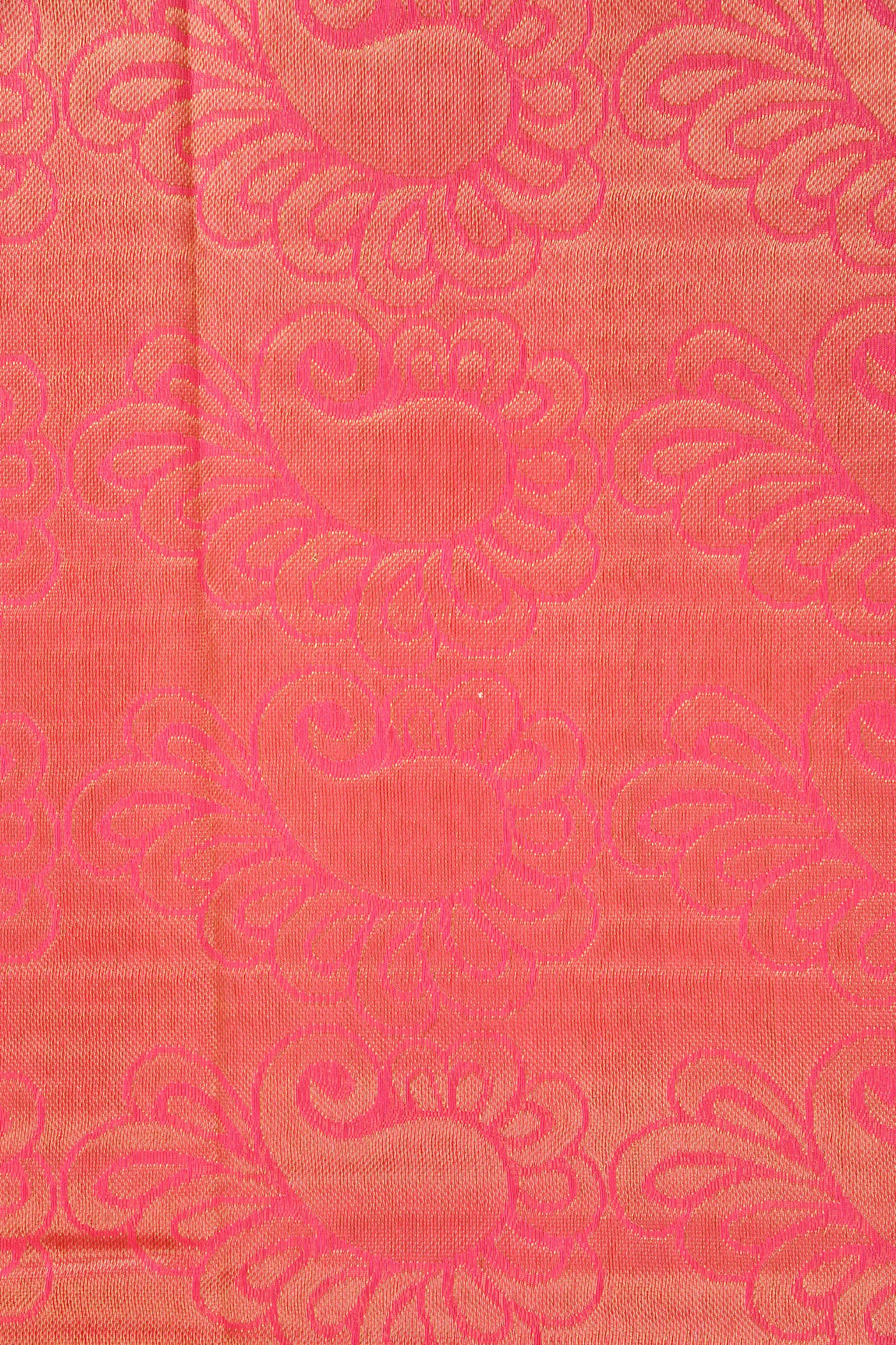 Peacock Border Design Rose Pink Kora Silk Cotton Saree