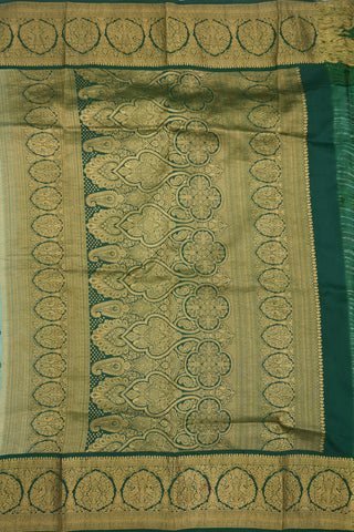 Mint Green Kalamkari Hand Painted Kanchipuram Silk Saree