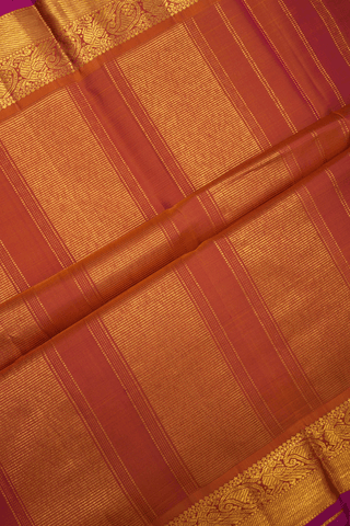 Peacock And Paisley Border Dual Tone Kanchipuram Silk Saree