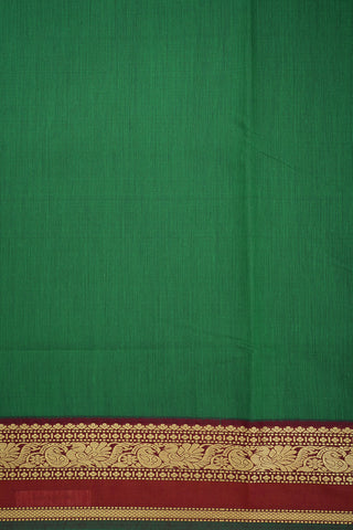 Peacock And Paisley Zari Border Emerald Green Kalyani Cotton Saree