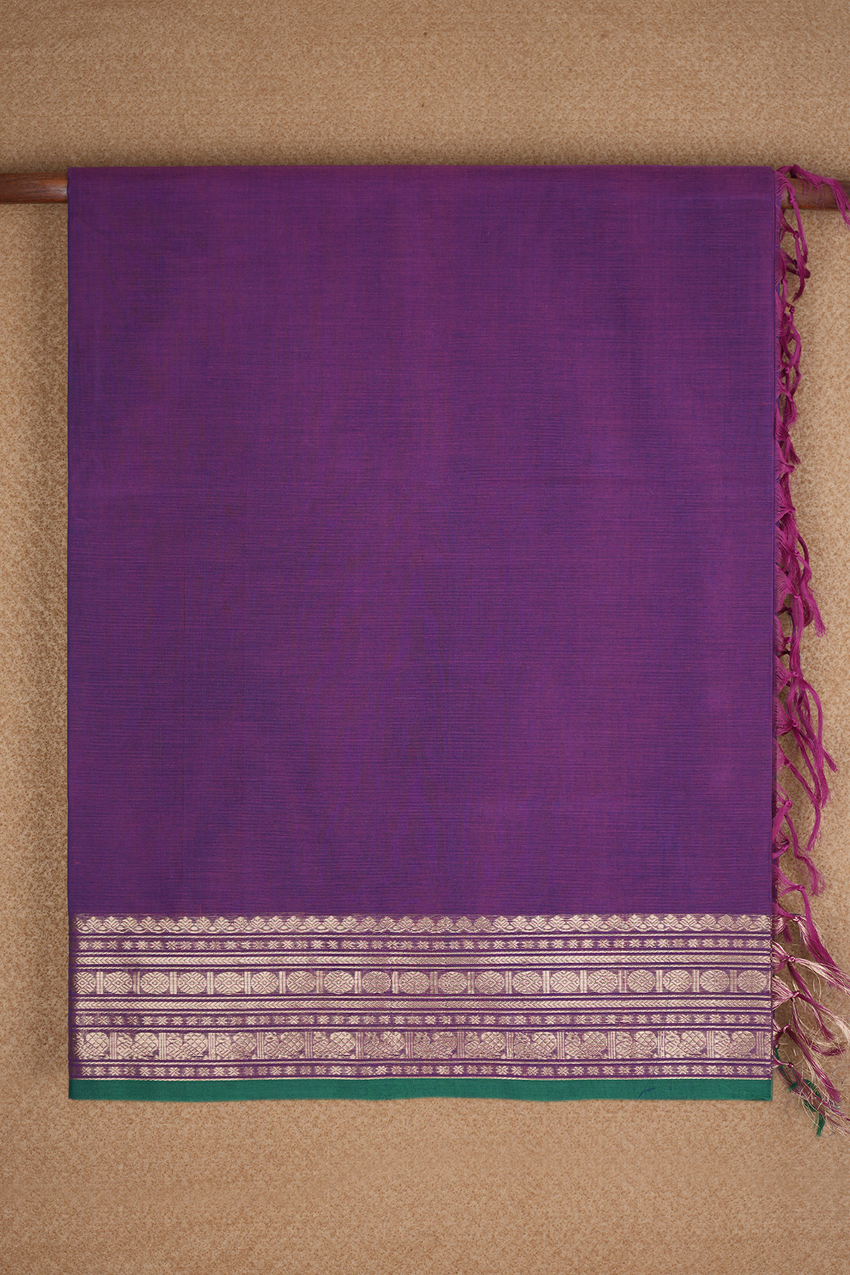 Peacock And Rudraksh Border Purple Coimbatore Cotton Saree