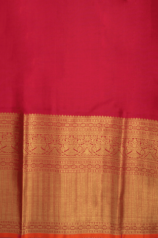 Peacock Chakram Design Golden Yellow Kanchipuram Silk Saree