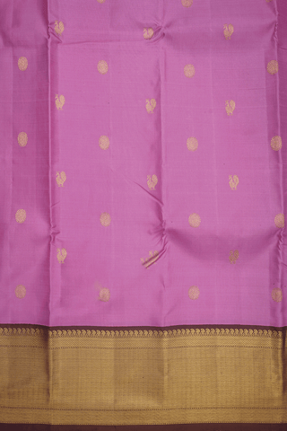 Peacock Chakram Zari Motif Mauve Pink Kanchipuram Silk Saree