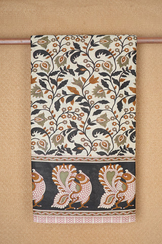 Peacock Design Border Multicolor Ahmedabad Cotton Saree