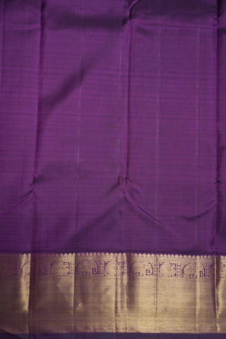 Peacock Floral Motifs Biscuit Color Kanchipuram Silk Saree