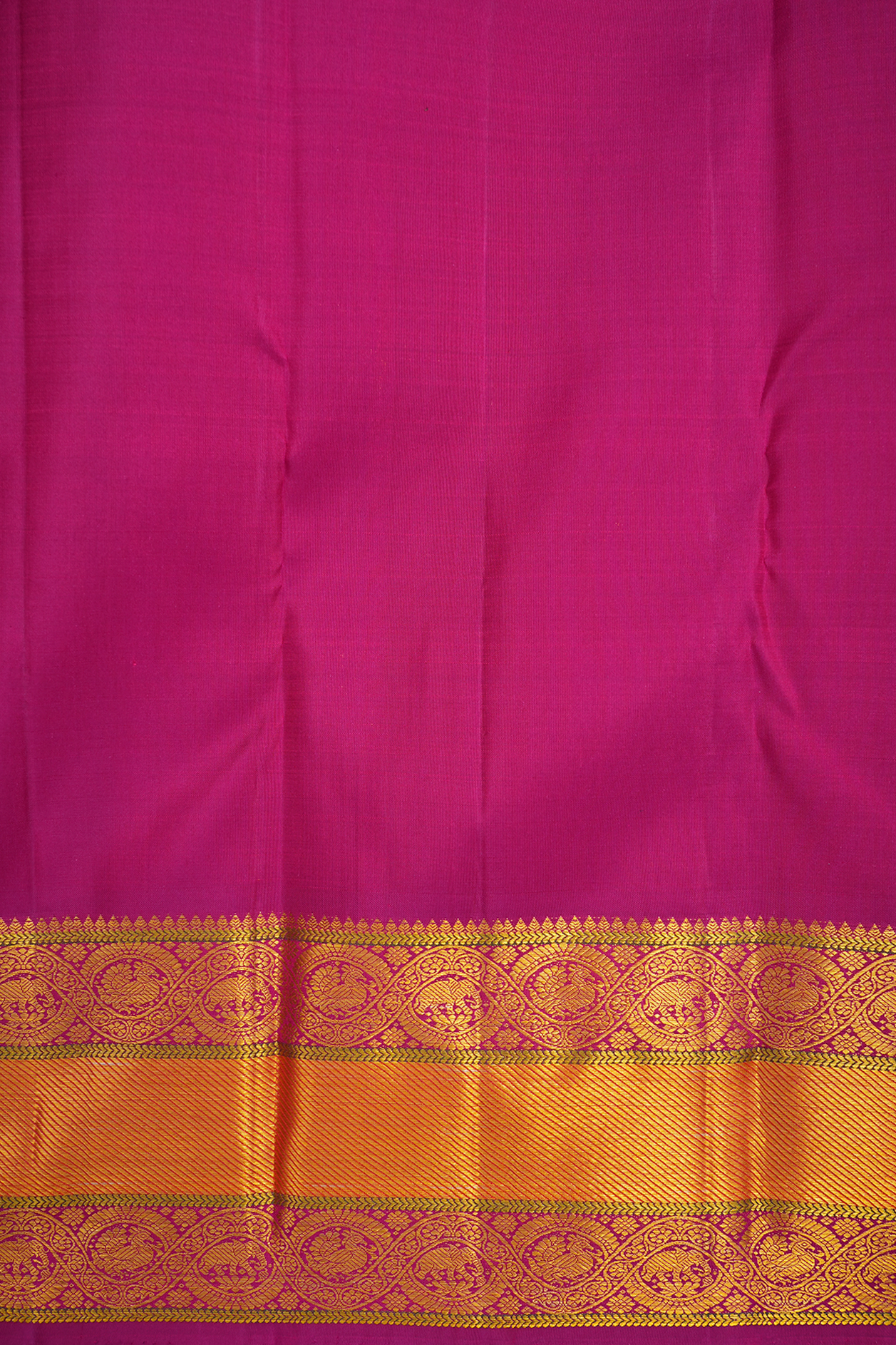 Peacock Floral Buttas Magenta Kanchipuram Silk Saree