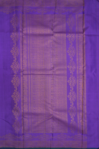 Peacock Floral Zari Border Purple Kanchipuram Silk Saree