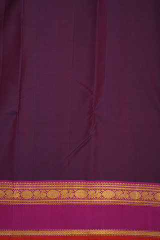 Peacock Rudraksh Border Berry Purple Kanchipuram Silk Saree