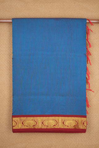 Peacock Zari Border Cobalt Blue Kalyani Cotton Saree