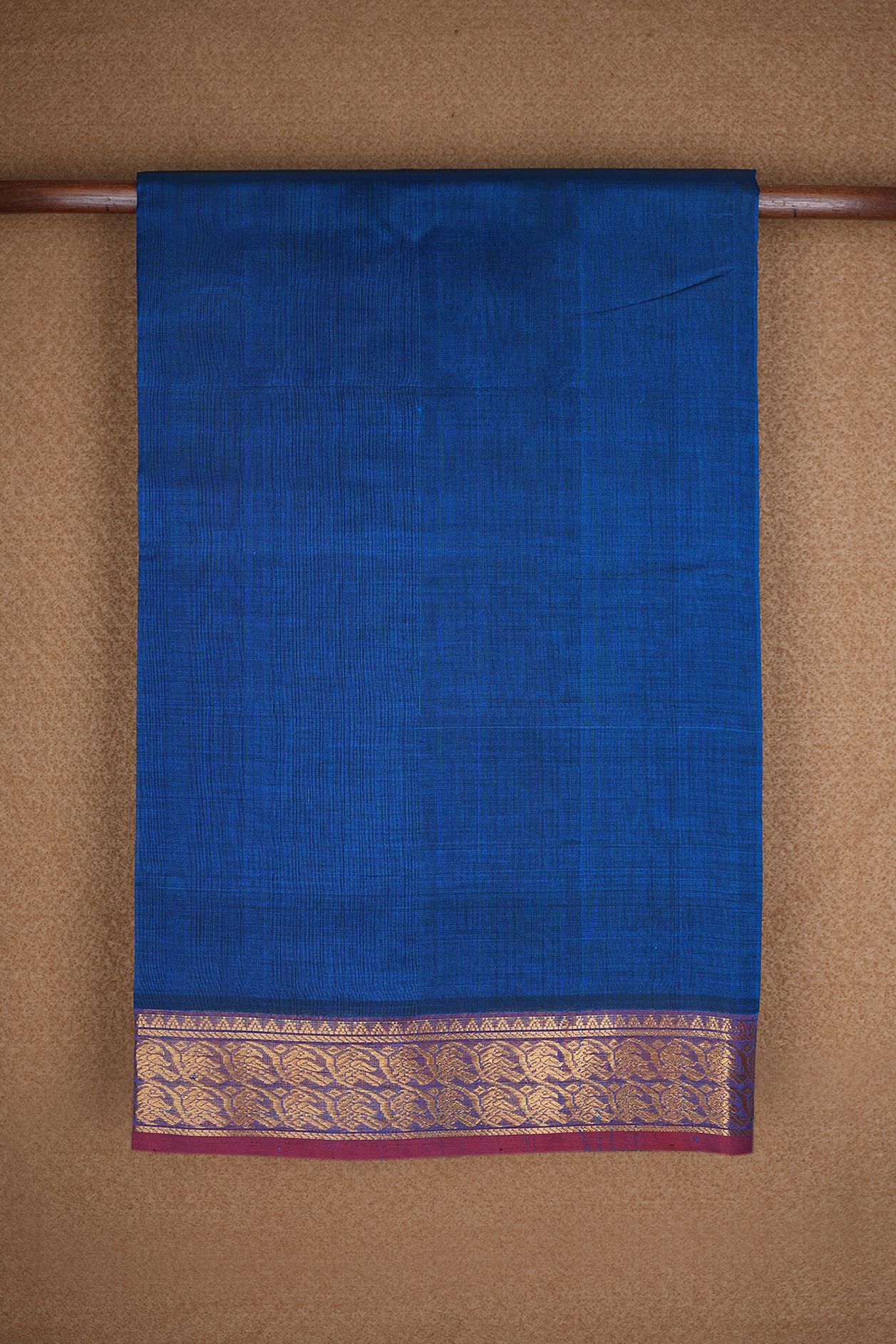 Peacock Zari Border Cobalt Blue Traditional Silk Cotton Saree