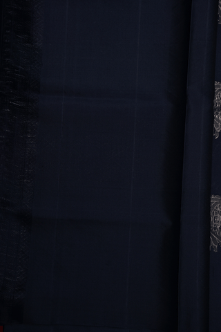 Peacock Zari Border Multicolor Soft Silk Saree