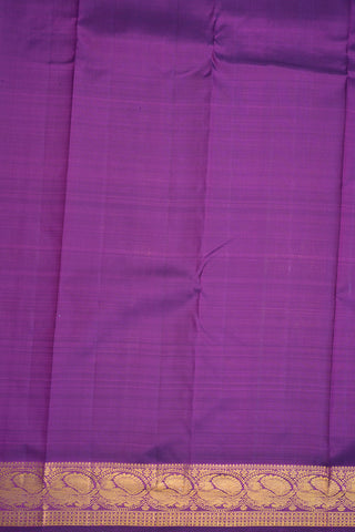Peacock Zari Border Purple Rose Kanchipuram Silk Saree