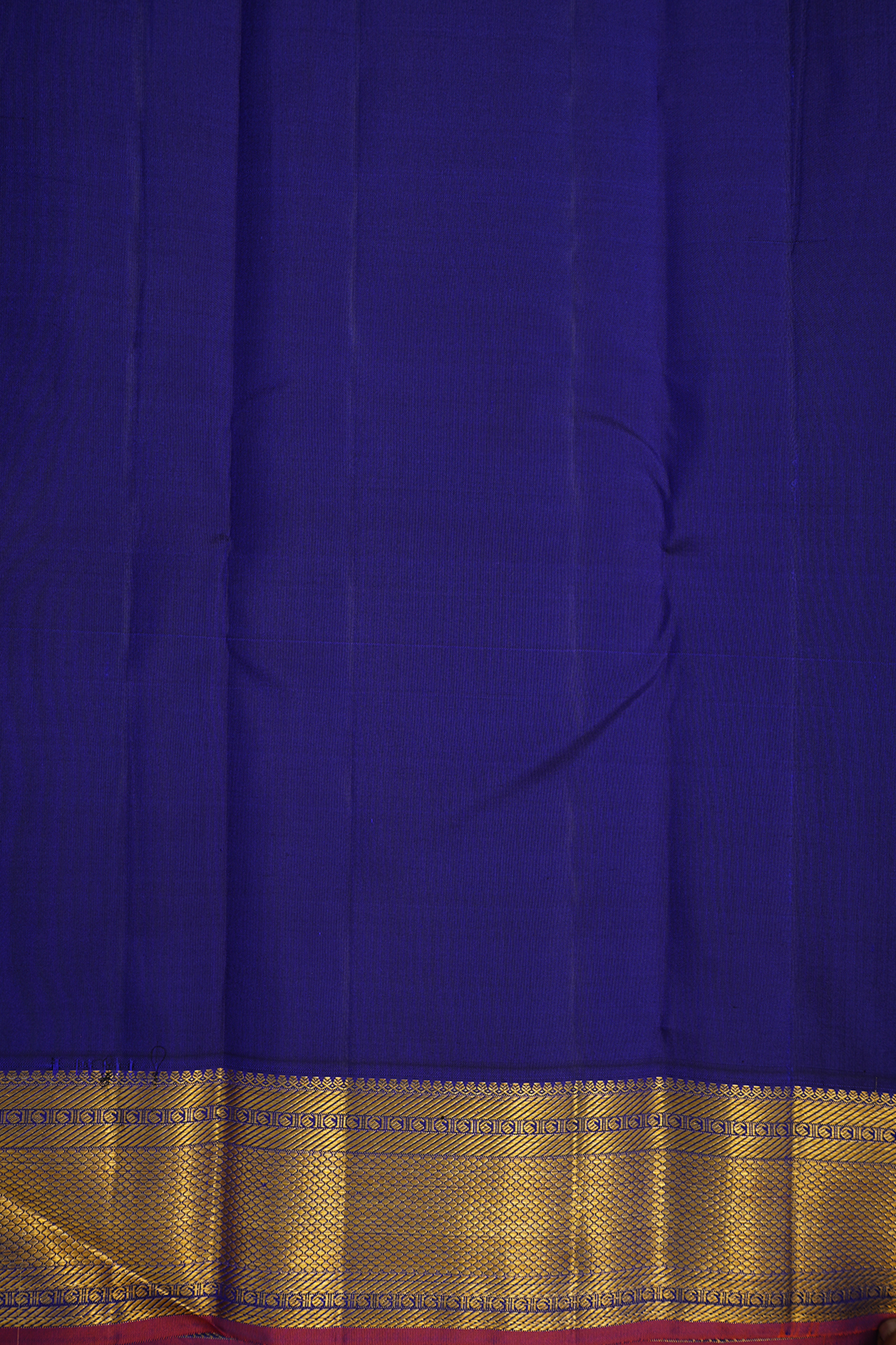 Peacock Zari Buttas Indigo Blue Kanchipuram Silk Saree