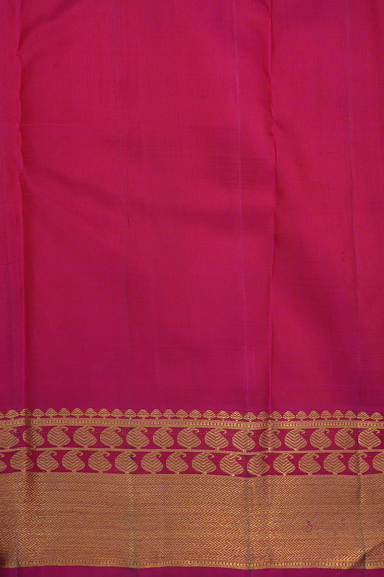 Peacock Zari Motifs Rani Pink Kanchipuram Silk Saree