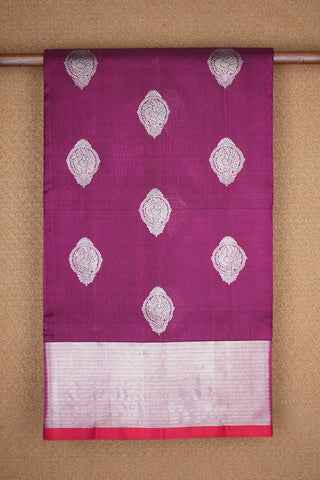 Peacock Zari Motifs Berry Purple Soft Silk Saree