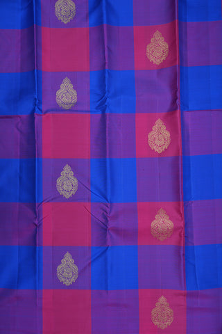Peacock Zari Motifs Multicolor Kanchipuram Silk Saree