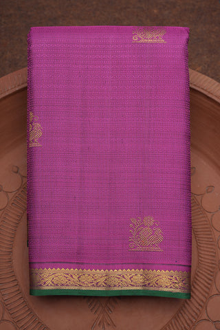 Peacock Zari Motifs Purple Rose Kanchipuram Silk Saree