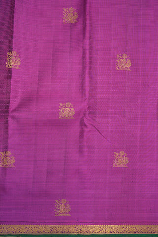 Peacock Zari Motifs Purple Rose Kanchipuram Silk Saree