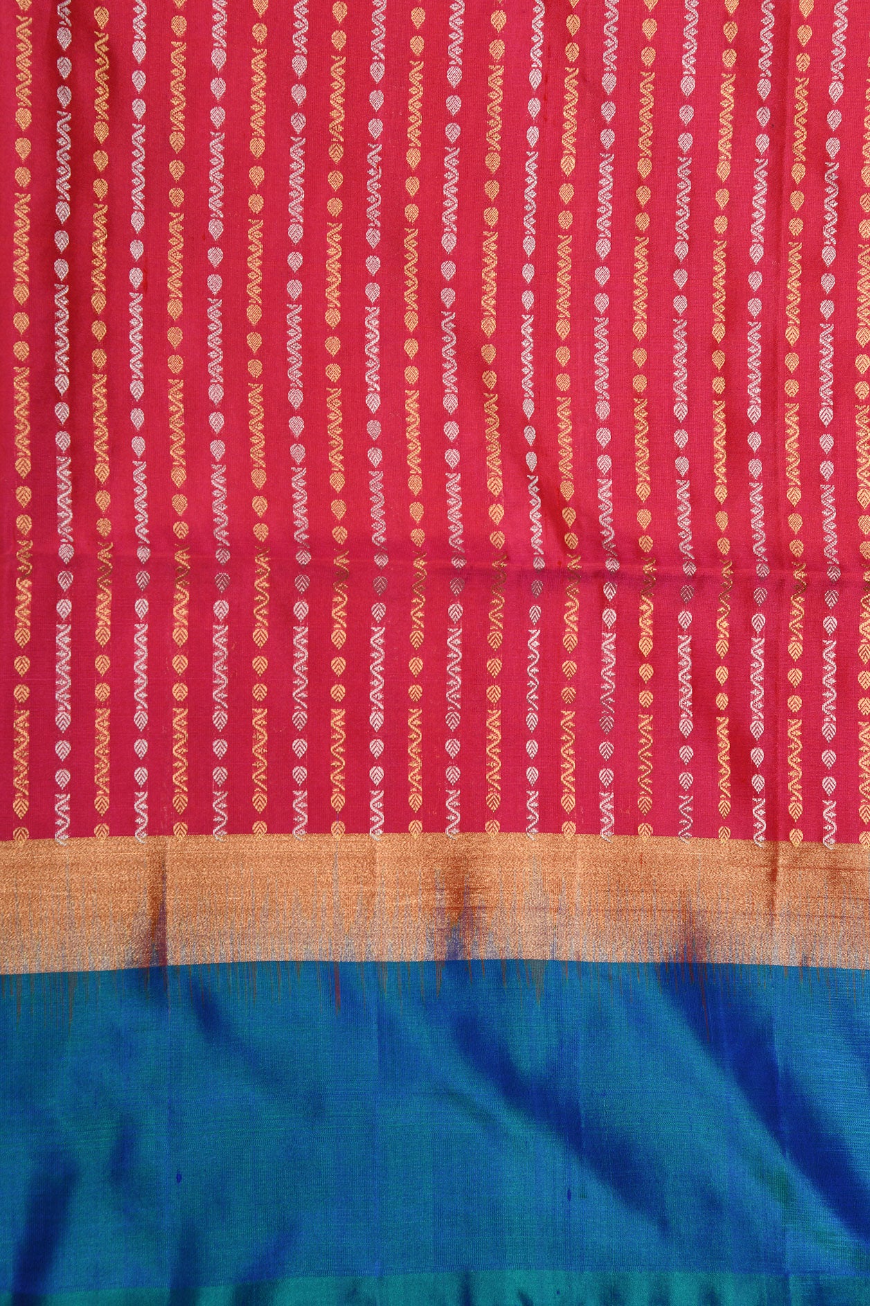 Plain And Zari Border In Stripes Magenta Pink Soft Silk Saree