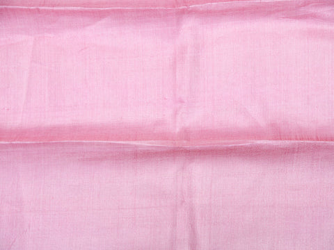 Plain Baby Pink Tussar Silk Unstitched Blouse Material