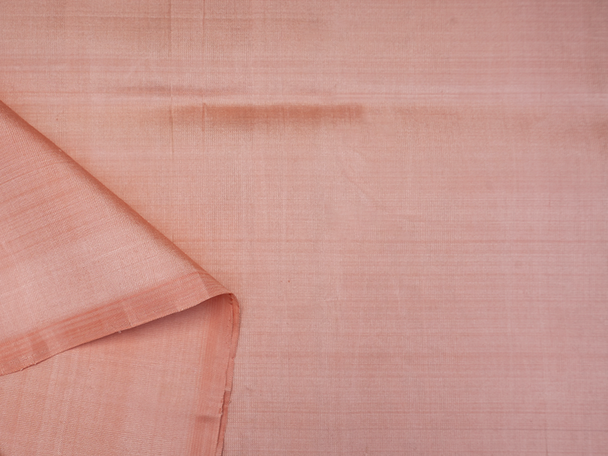 Plain Blush Orange Silk Unstitched Blouse Material