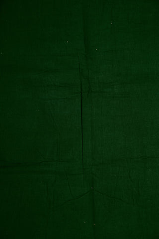 Plain Bottle Green Sungudi Cotton Saree