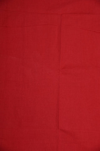 Plain Crimson Red Sungudi Cotton Saree