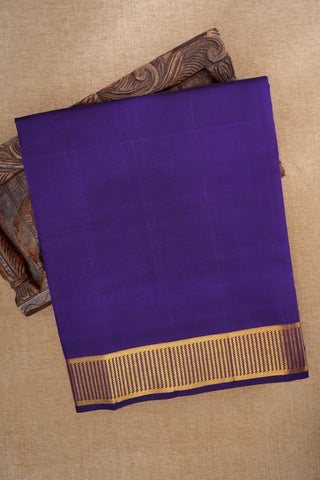 Zari Border Dark Purple Kanchipuram Nine Yards Silk Saree