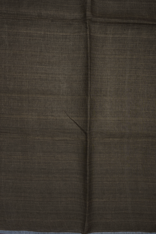 Plain Dusty Brown Semi Linen Saree