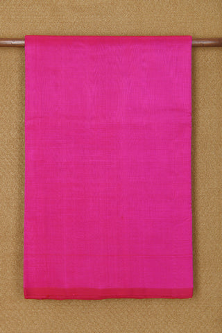 Plain Hot Pink Silk Cotton Saree
