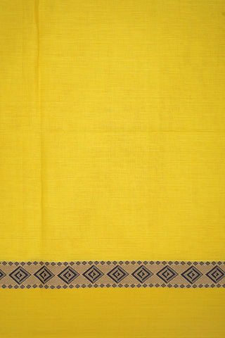 Plain Lemon Yellow Bengal Cotton Saree