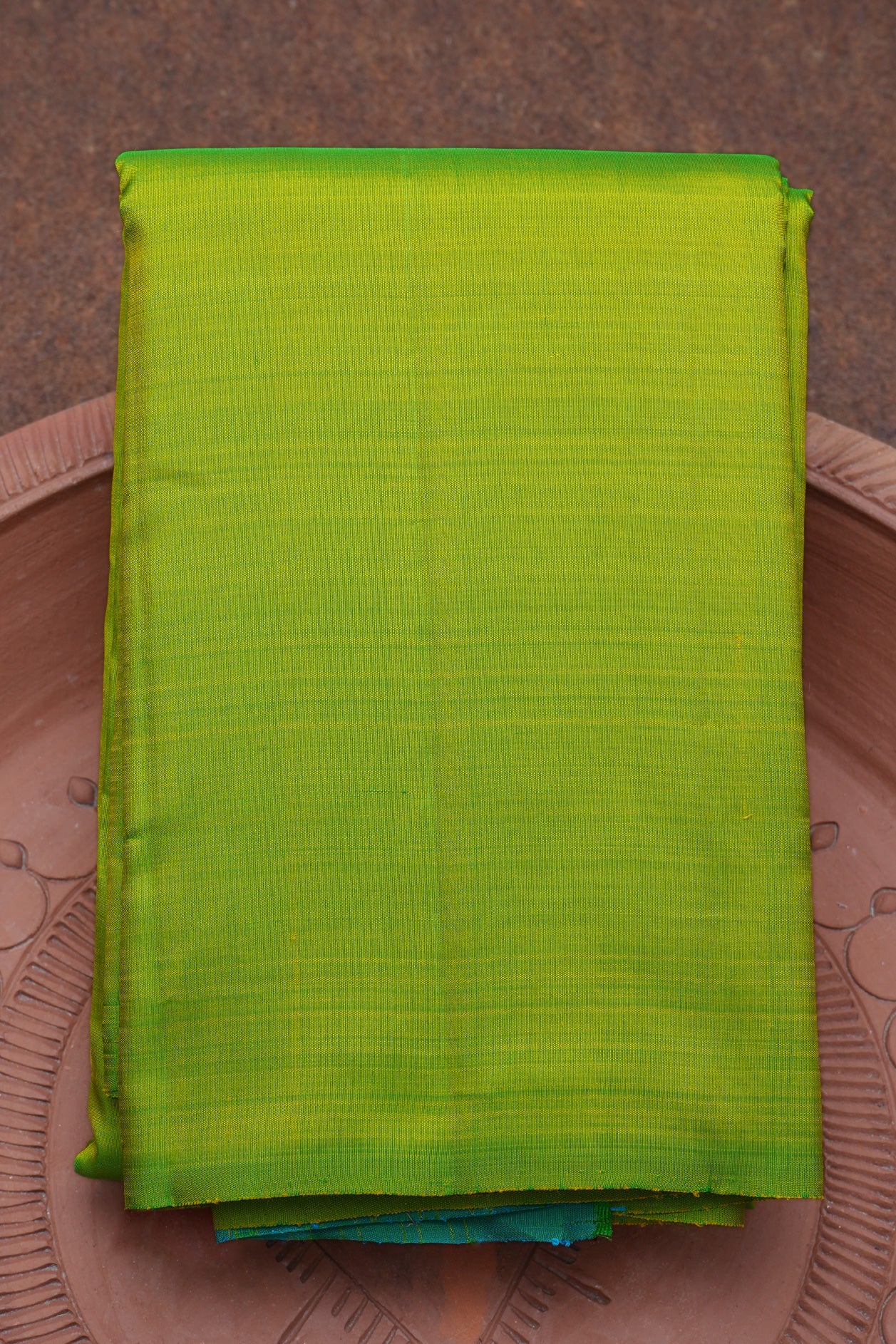 Plain Lime Green Kanchipuram Silk Saree