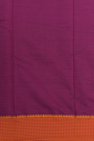 Plain Magenta Purple Semi Dharwad Cotton Saree