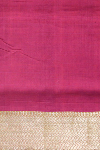 Plain Magenta Purple With Silver Zari Border Mangalagiri Cotton Saree