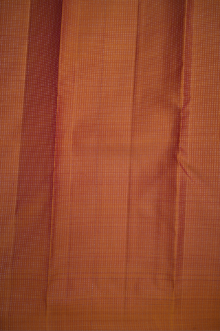 Plain Ochre Orange Kanchipuram Silk Saree