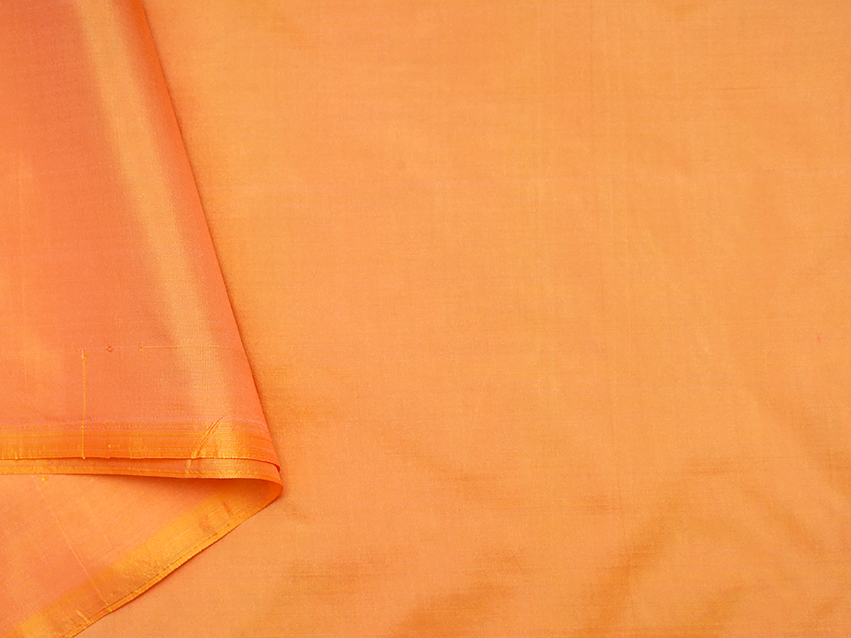 Plain Orange Kanchipuram Unstitched Blouse Material