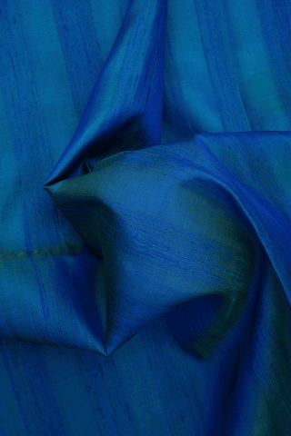 Plain Peacock Blue Raw Silk Saree