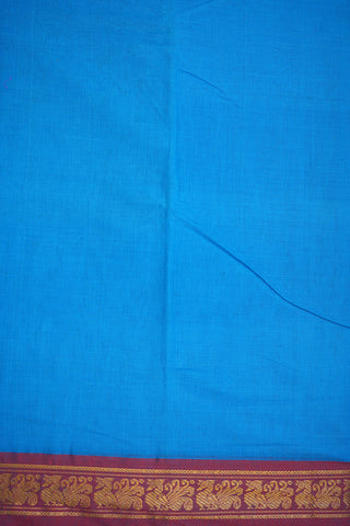 Plain Ramar Blue Nine Yards Cotton Saree