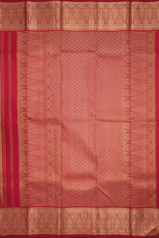 Plain Ruby Red Tissue Kanchipuram Silk Saree